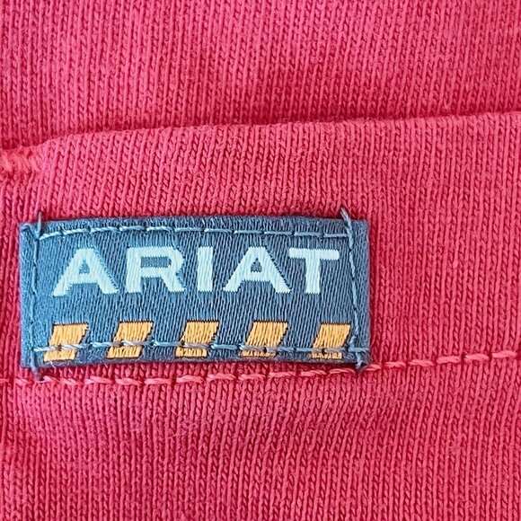 NWOT ARIAT REBAR Women's Coral Red Long Sleeve Hooded T-shirt Size Medium - Picture 7 of 13